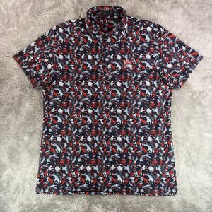 G/FORE Polo Shirt Men XL 123rd U.S. Open LACC Hawaiian Floral Golf Performance